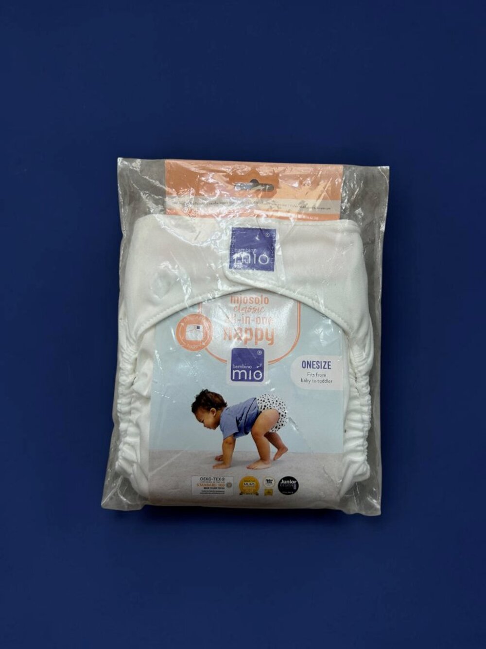 NEW Bambino Mio, Miosolo Classic All-in-One Cloth Diaper White One Size Baby